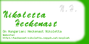 nikoletta heckenast business card